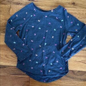 Cat & Jack Navy Long Sleeve Shirt with Butterfly Accents 4T